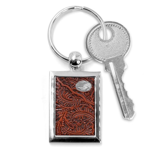 Worked leather with metal eagle and flag inlay from ArtsNow.com Front