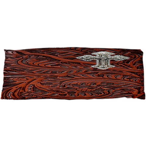 Worked leather with metal crass inlay 2 from ArtsNow.com Front