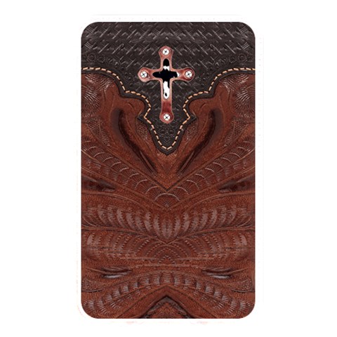 Worked leather with leather cross from ArtsNow.com Front