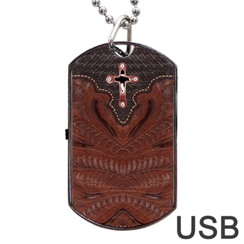 Worked leather with leather cross from ArtsNow.com Front
