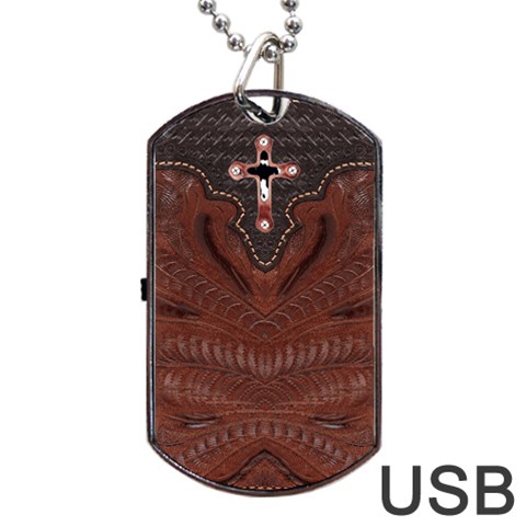 Worked leather with leather cross from ArtsNow.com Back