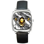 yellow-pearls_1500 Square Metal Watch