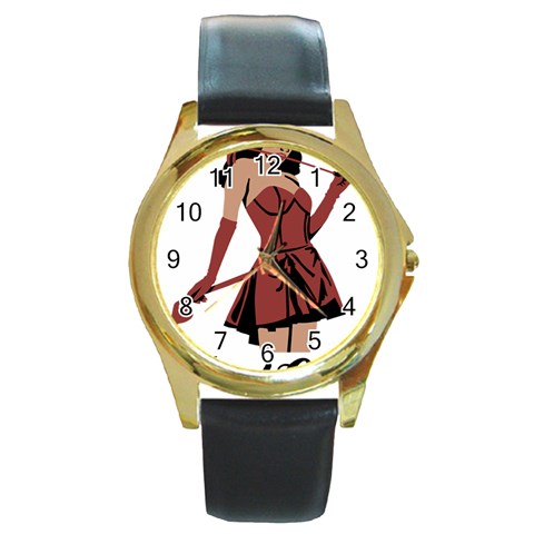 teufelin Round Gold Metal Watch from ArtsNow.com Front