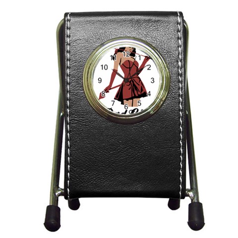teufelin Pen Holder Desk Clock from ArtsNow.com Front
