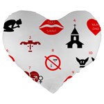 Ten Commandments Large 19  Premium Heart Shape Cushion
