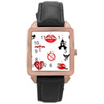 Ten Commandments Rose Gold Leather Watch 