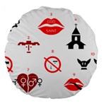 Ten Commandments Large 18  Premium Flano Round Cushion 