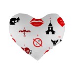 Ten Commandments Standard 16  Premium Flano Heart Shape Cushion 