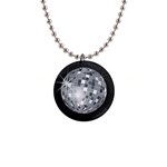 Discoball 1  Button Necklace