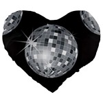 Discoball Large 19  Premium Flano Heart Shape Cushion
