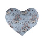 Shabby Chic Standard 16  Premium Flano Heart Shape Cushion 