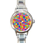 Autism Jigsaw Puzzle Round Italian Charm Watch