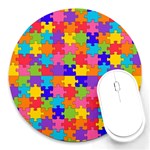 Autism Jigsaw Puzzle Round Mousepad