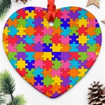 Autism Jigsaw Puzzle Ornament (Heart)