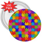 Autism Jigsaw Puzzle 3  Button (100 pack)