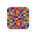 Autism Jigsaw Puzzle Rubber Coaster (Square)