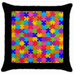 Autism Jigsaw Puzzle Throw Pillow Case (Black)