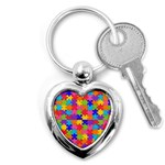 Autism Jigsaw Puzzle Key Chain (Heart)