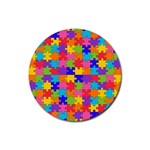 Autism Jigsaw Puzzle Rubber Round Coaster (4 pack)