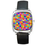 Autism Jigsaw Puzzle Square Metal Watch