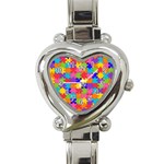 Autism Jigsaw Puzzle Heart Italian Charm Watch