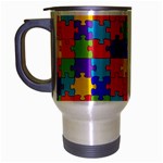 Autism Jigsaw Puzzle Travel Mug (Silver Gray)