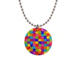 Autism Jigsaw Puzzle 1  Button Necklace