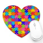 Autism Jigsaw Puzzle Heart Mousepad