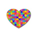 Autism Jigsaw Puzzle Rubber Coaster (Heart)