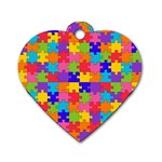 Autism Jigsaw Puzzle Dog Tag Heart (Two Sides)