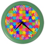 Autism Jigsaw Puzzle Color Wall Clock