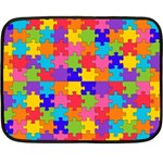 Autism Jigsaw Puzzle Double Sided Fleece Blanket (Mini)