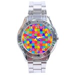Autism Jigsaw Puzzle Stainless Steel Analogue Watch