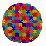 Autism Jigsaw Puzzle Large 18  Premium Round Cushion 
