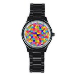 Autism Jigsaw Puzzle Stainless Steel Round Watch