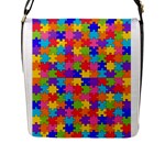 Autism Jigsaw Puzzle Flap Closure Messenger Bag (L)