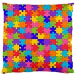 Autism Jigsaw Puzzle Standard Flano Cushion Case (Two Sides)