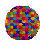 Autism Jigsaw Puzzle Standard 15  Premium Flano Round Cushion 