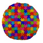 Autism Jigsaw Puzzle Large 18  Premium Flano Round Cushion 