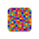 Autism Jigsaw Puzzle Rubber Square Coaster (4 pack)