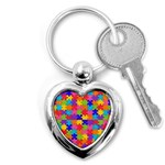 Autism Jigsaw Puzzle Key Chain (Heart)