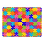 Autism Jigsaw Puzzle Double Sided Flano Blanket (Mini)