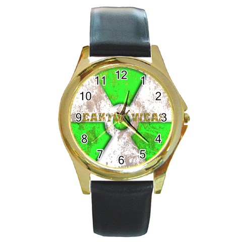 radiocative 3 Round Gold Metal Watch from ArtsNow.com Front