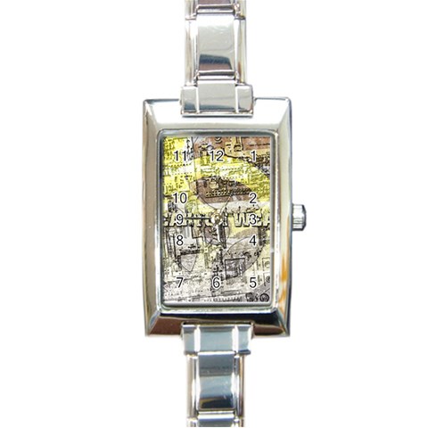 Tech Image Rectangular Italian Charm Watch from ArtsNow.com Front