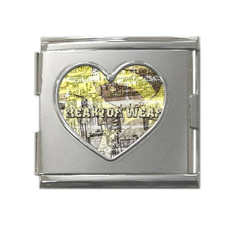 Tech Image Mega Link Heart Italian Charm (18mm) from ArtsNow.com Front