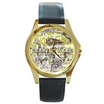 Tech Image Round Gold Metal Watch