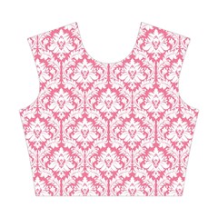 soft Pink Damask Pattern Cotton Crop Top from ArtsNow.com Front