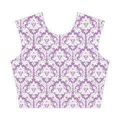 Lilac Damask Pattern Cotton Crop Top from ArtsNow.com Front