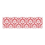 White On Red Damask Satin Scarf (Oblong)