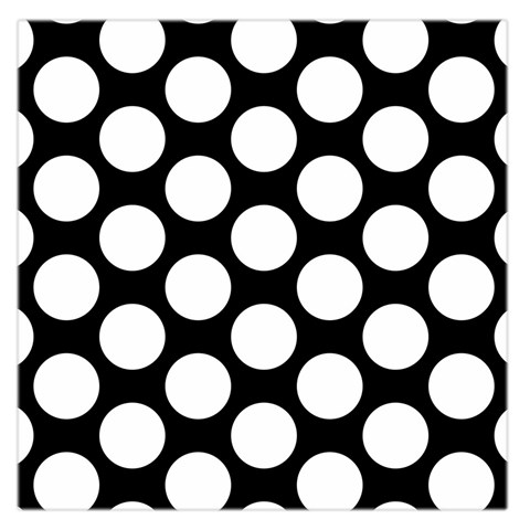 Black And White Polkadot Large Satin Scarf (Square) from ArtsNow.com Front
